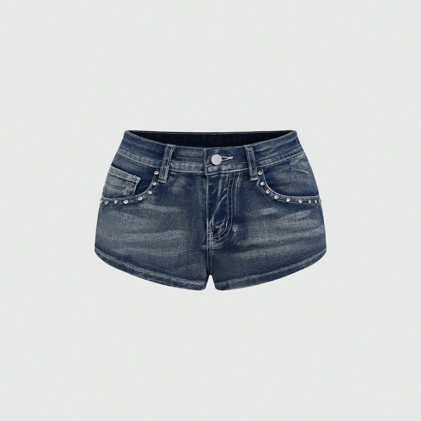 Street Fashion Denim - Summer Rhinestone Embroidered Denim Shorts American