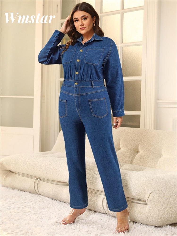 Street Fashion Denim - Wmstar Jumpsuit Women Denim Pants Bodycon