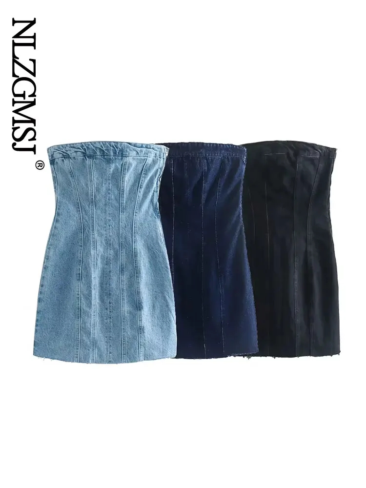 Street Fashion Style Youtube - Nlzgmsj Sexy Blue Denim Sheath Mini
