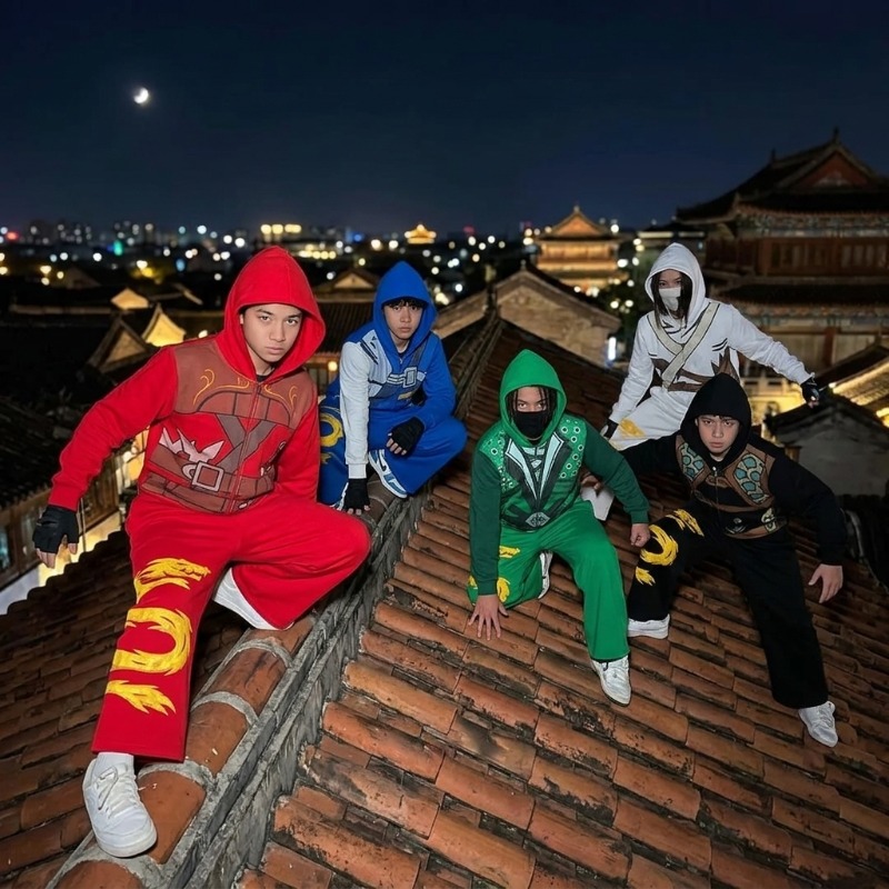 Street Fashion Us - Ninja Warrior Armor Hoodie Set Men