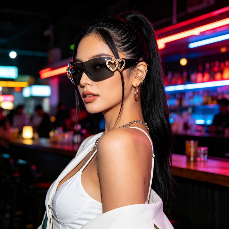 Y2K Rimless Heart Sunglasses C - đánh giá và giá Street Fashion Shoot