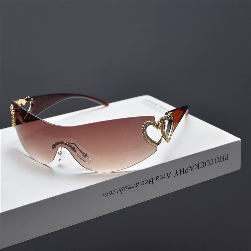 Y2K Rimless Heart Sunglasses C - đánh giá và giá Street Fashion Shoot