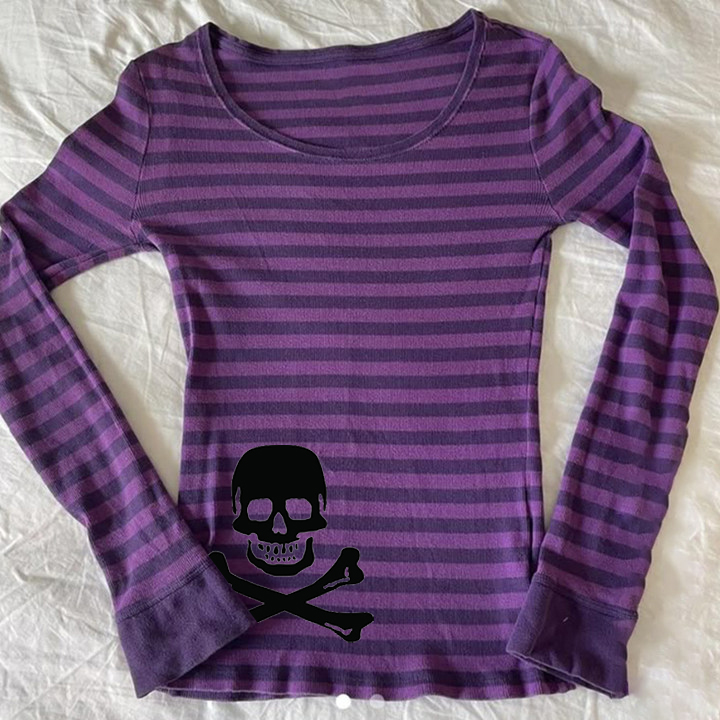 Y2k Long sleeve Top Stripe Str - đánh giá và giá Street Fashion Goth