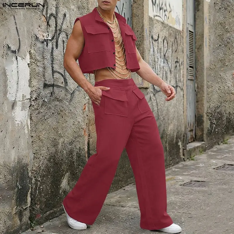 INCERUN Men Sets Solid Sleevel - đánh giá và giá Street Fashion Us