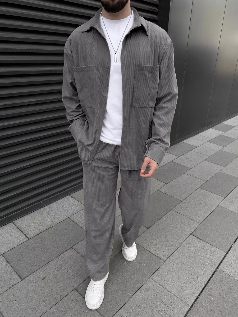 Men's corduroy two-piece outfi - đánh giá và giá Street Fashion Us