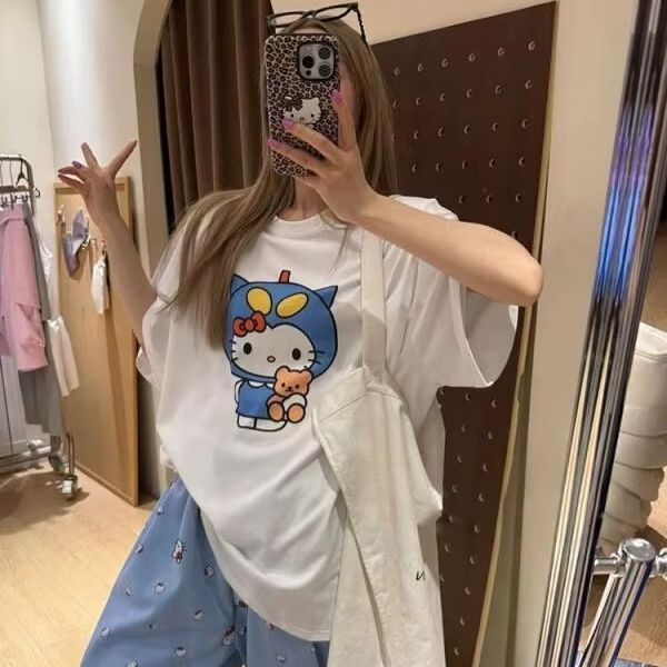 Short Sleeved Hello Kitty Prin - đánh giá và giá Street Fashion Us