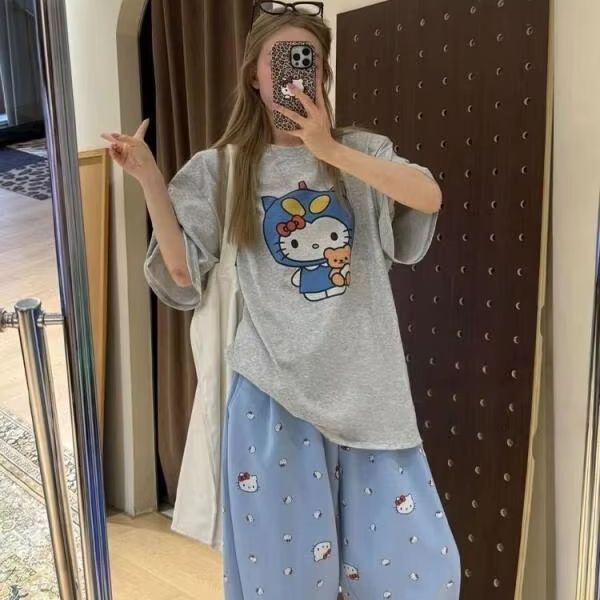 Short Sleeved Hello Kitty Prin - đánh giá và giá Street Fashion Us