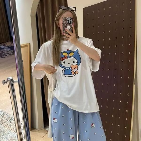 Short Sleeved Hello Kitty Prin - đánh giá và giá Street Fashion Us