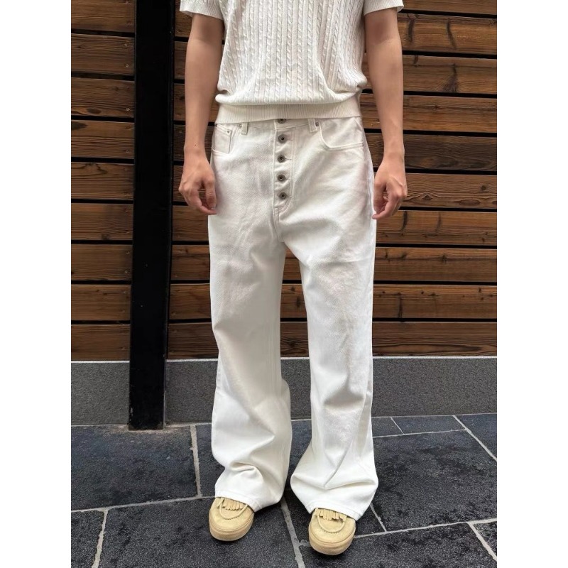 Men's White Wide Leg Jeans Hig - đánh giá và giá Street Fashion Jeans Men