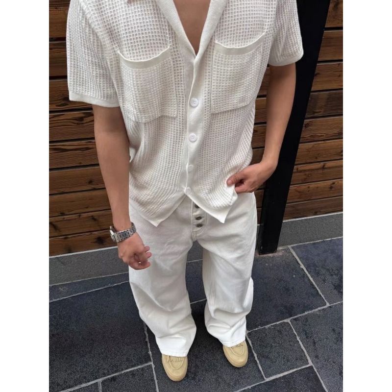 Men's White Wide Leg Jeans Hig - đánh giá và giá Street Fashion Jeans Men