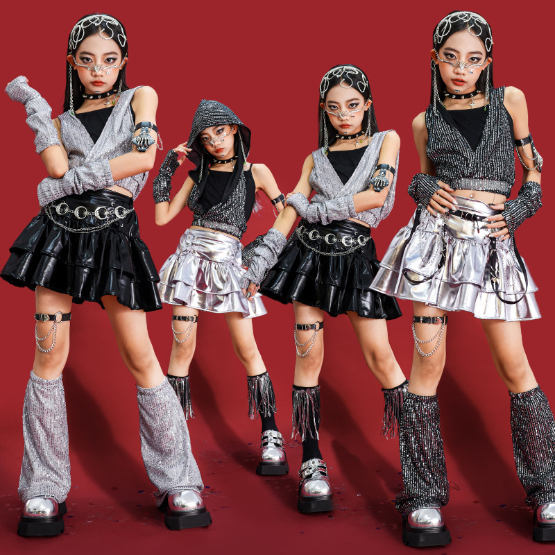 Girls Hip Hop Sequin Crop Hood - đánh giá và giá Street Fashion Goth