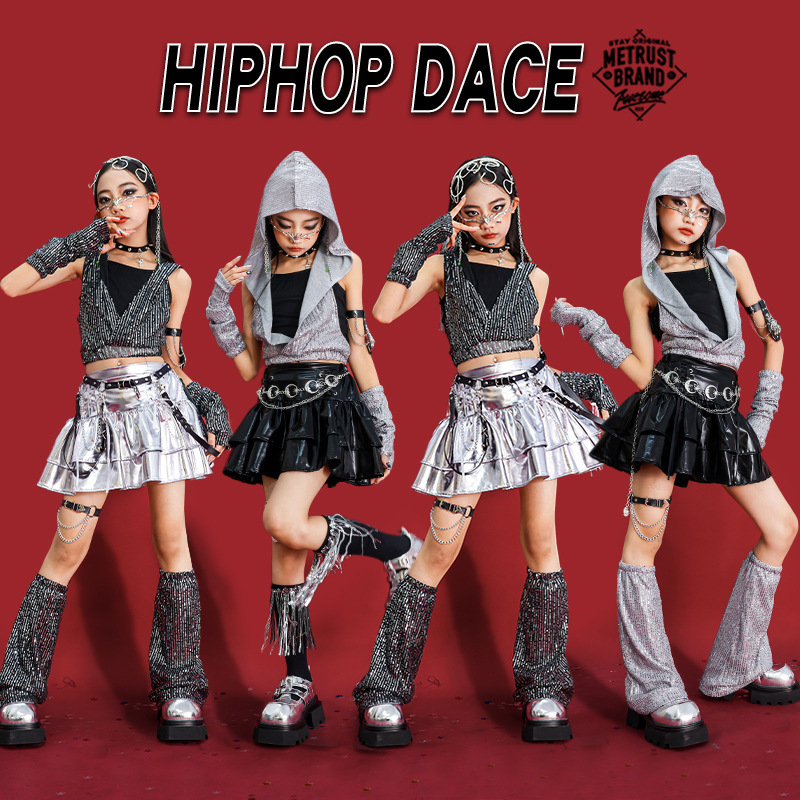 Girls Hip Hop Sequin Crop Hood - đánh giá và giá Street Fashion Goth