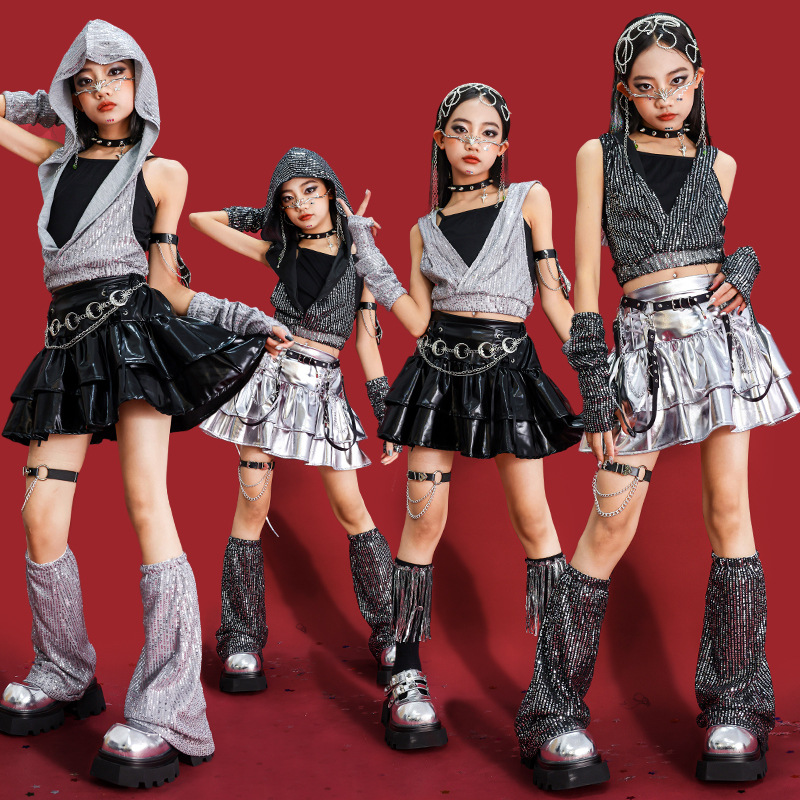 Girls Hip Hop Sequin Crop Hood - đánh giá và giá Street Fashion Goth