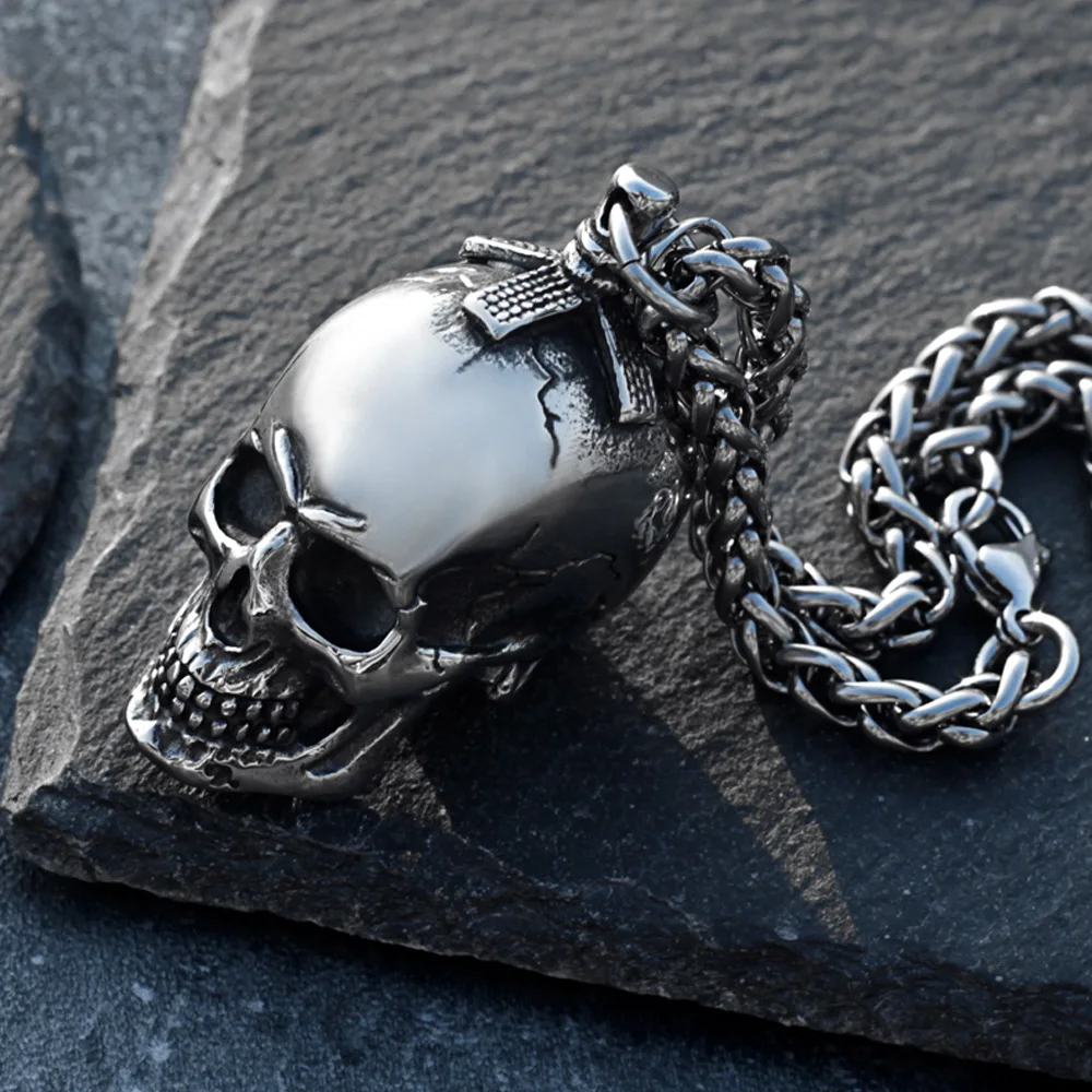 Gót Ba Chiều Hộp Sọ Mặt Dây Ch - đánh giá và giá Street Fashion Goth