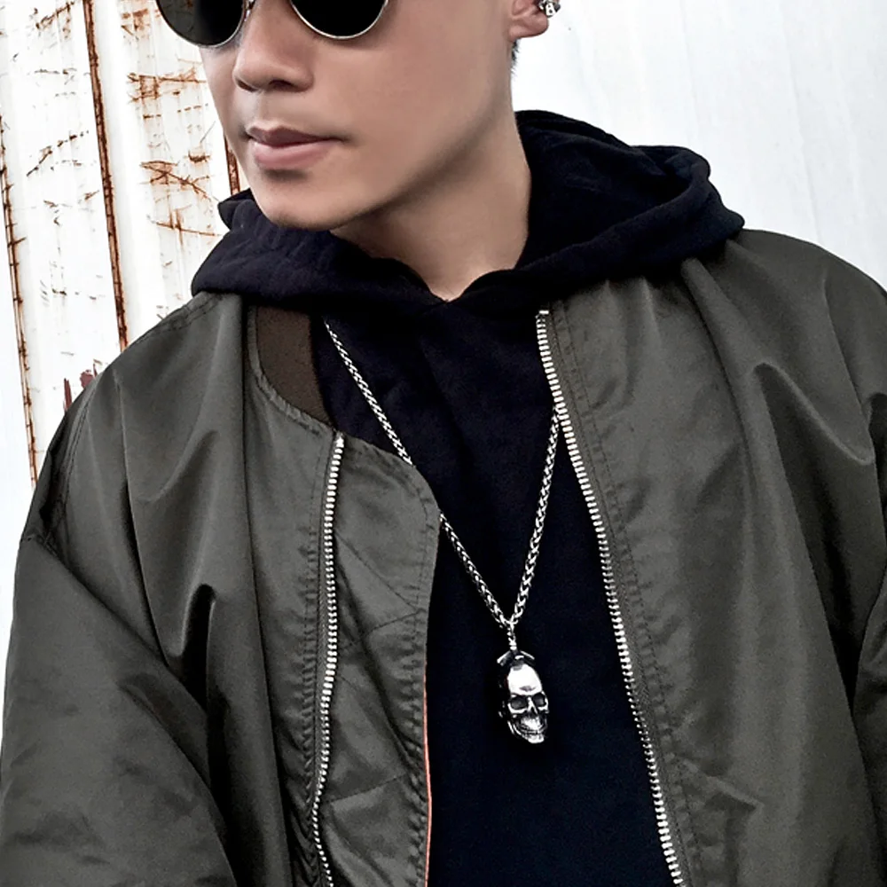 Gót Ba Chiều Hộp Sọ Mặt Dây Ch - đánh giá và giá Street Fashion Goth